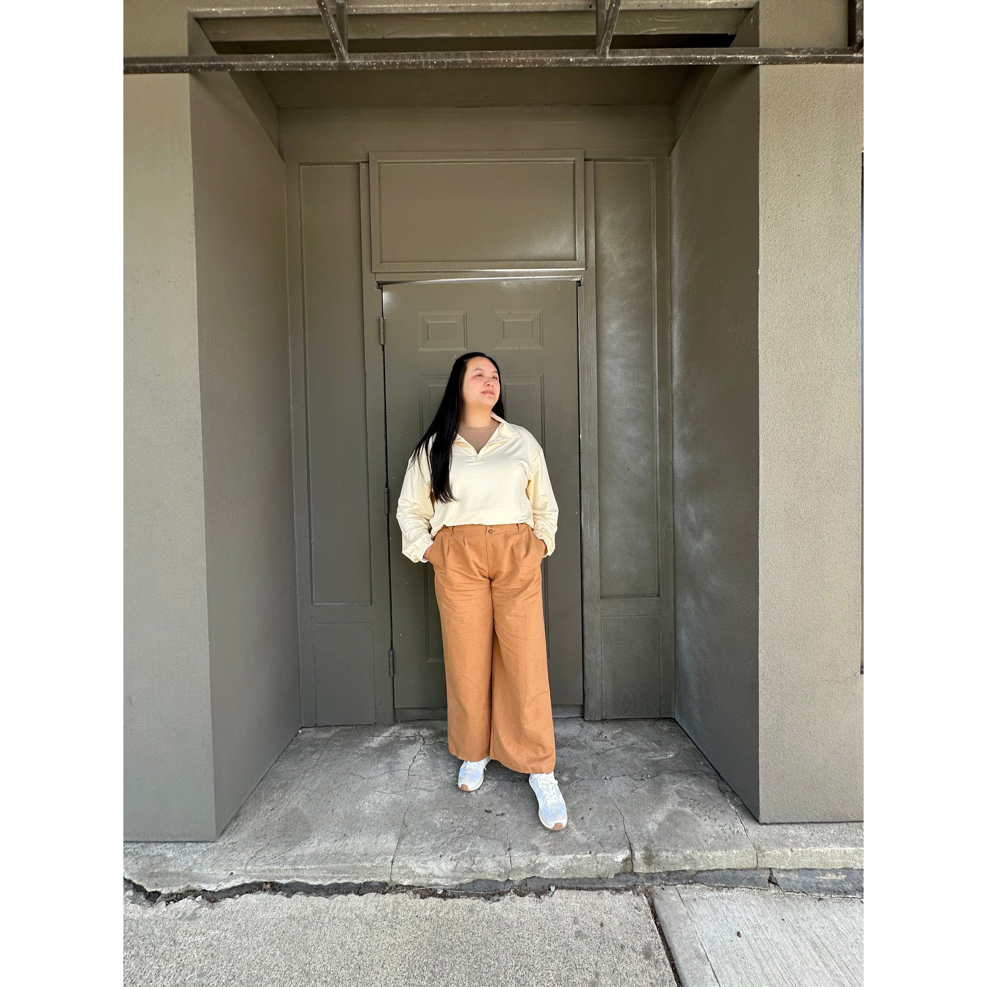 Bamboo Quarter Zip in Bone - Elevated Basics