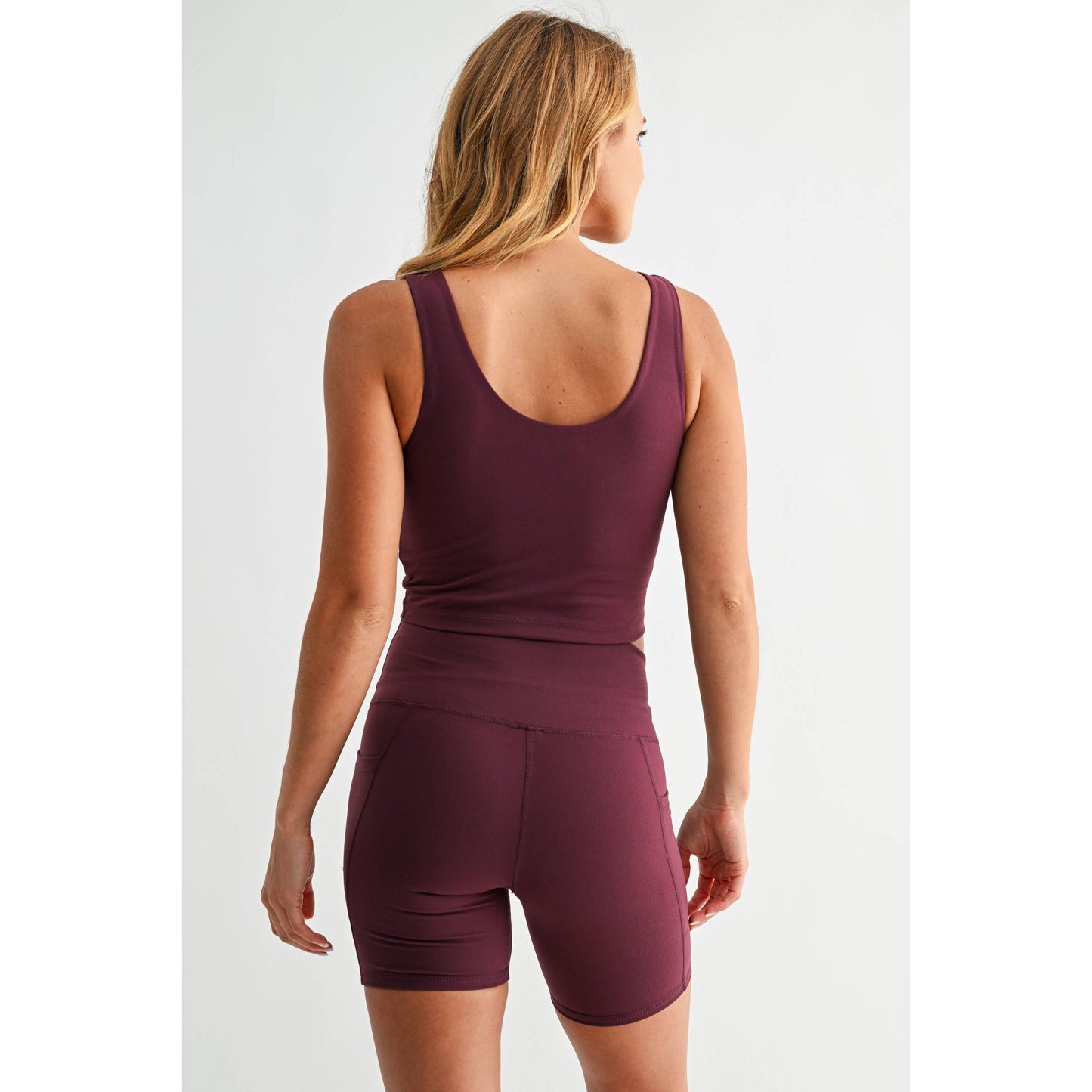 Malibu Cloud Light Scoop Active Tank- PLUM