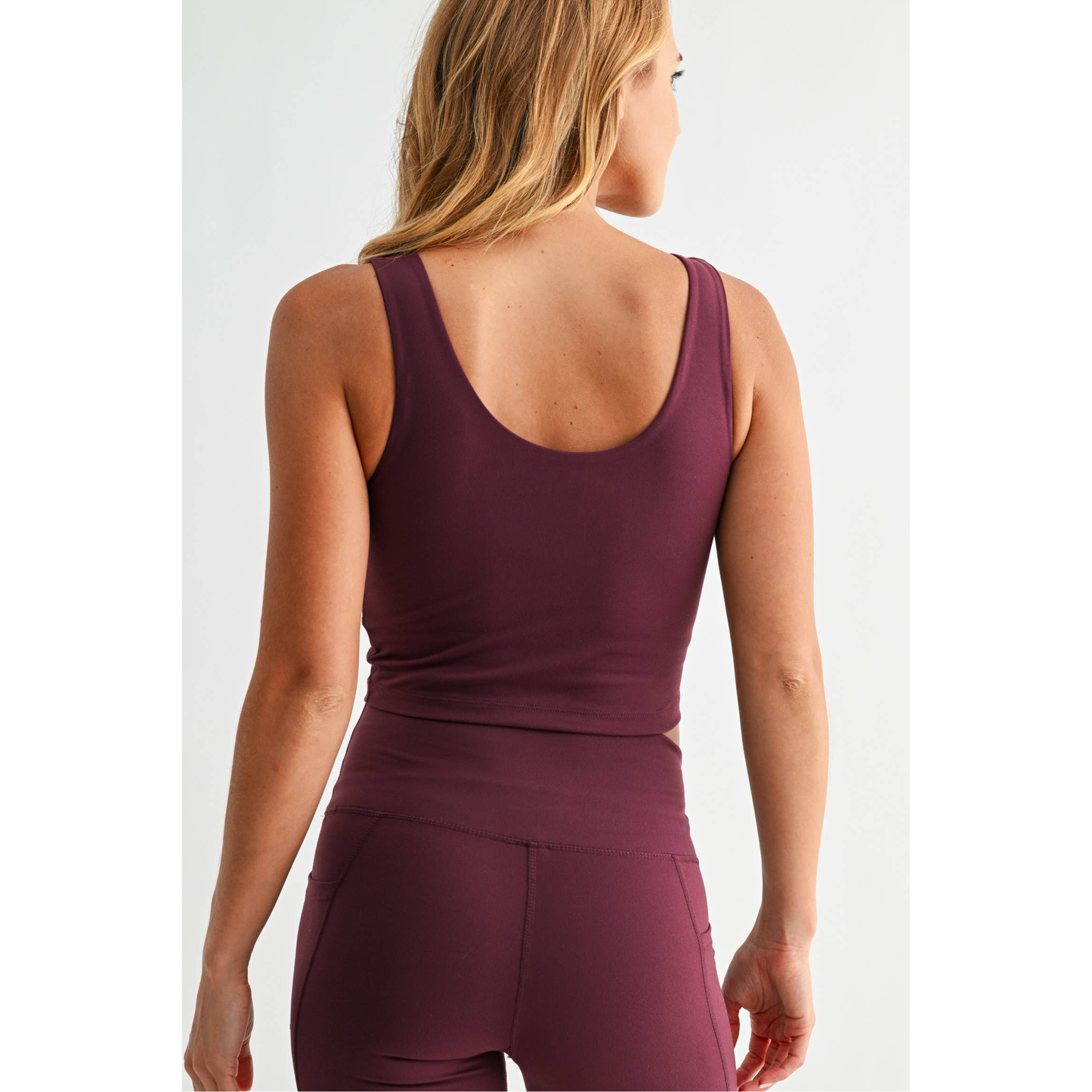 Malibu Cloud Light Scoop Active Tank- PLUM