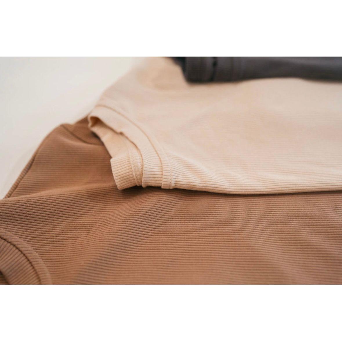 Ribbed Bamboo Everyday Essentials Tee in  - Bone ( PRESALE Ships in about 2-3 weeks) - Nighty Nites Co