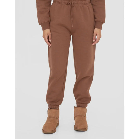 Cozy Retro Fleece-Lined Sweatpants in Cocoa