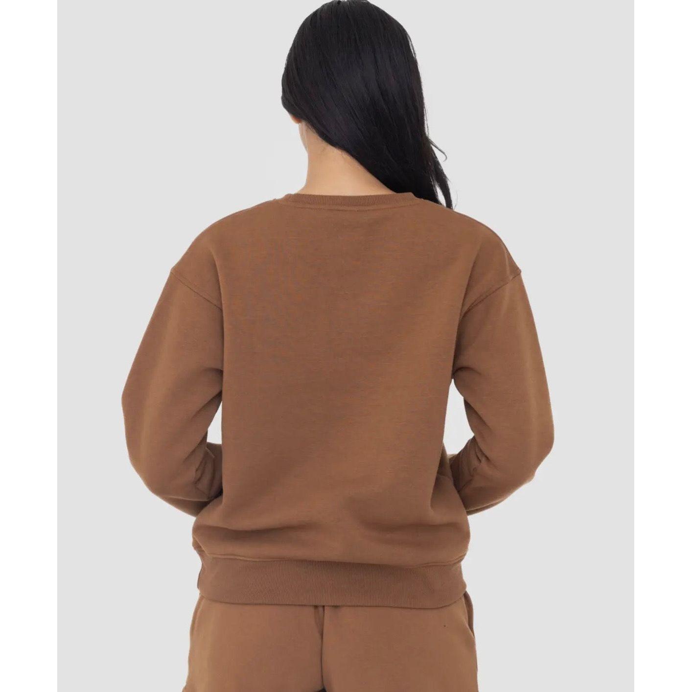 Cozy Retro Fleece-Lined Sweatshirt in Cocoa