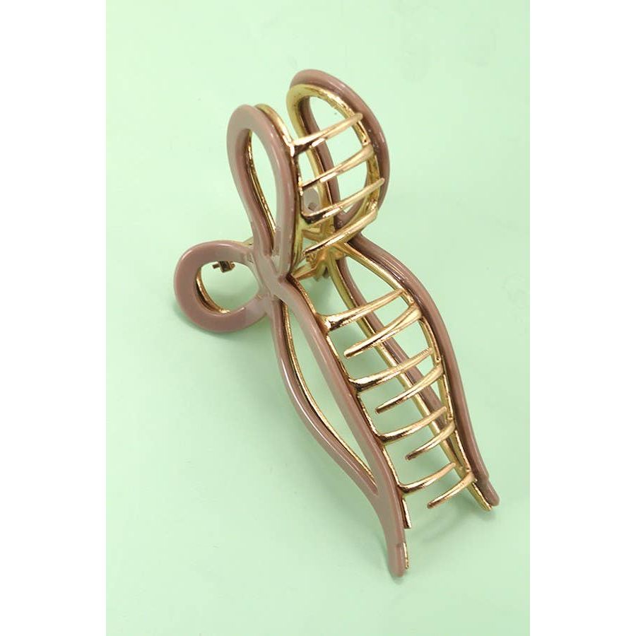 Jumbo Bow Hair Claw Clip: Brown