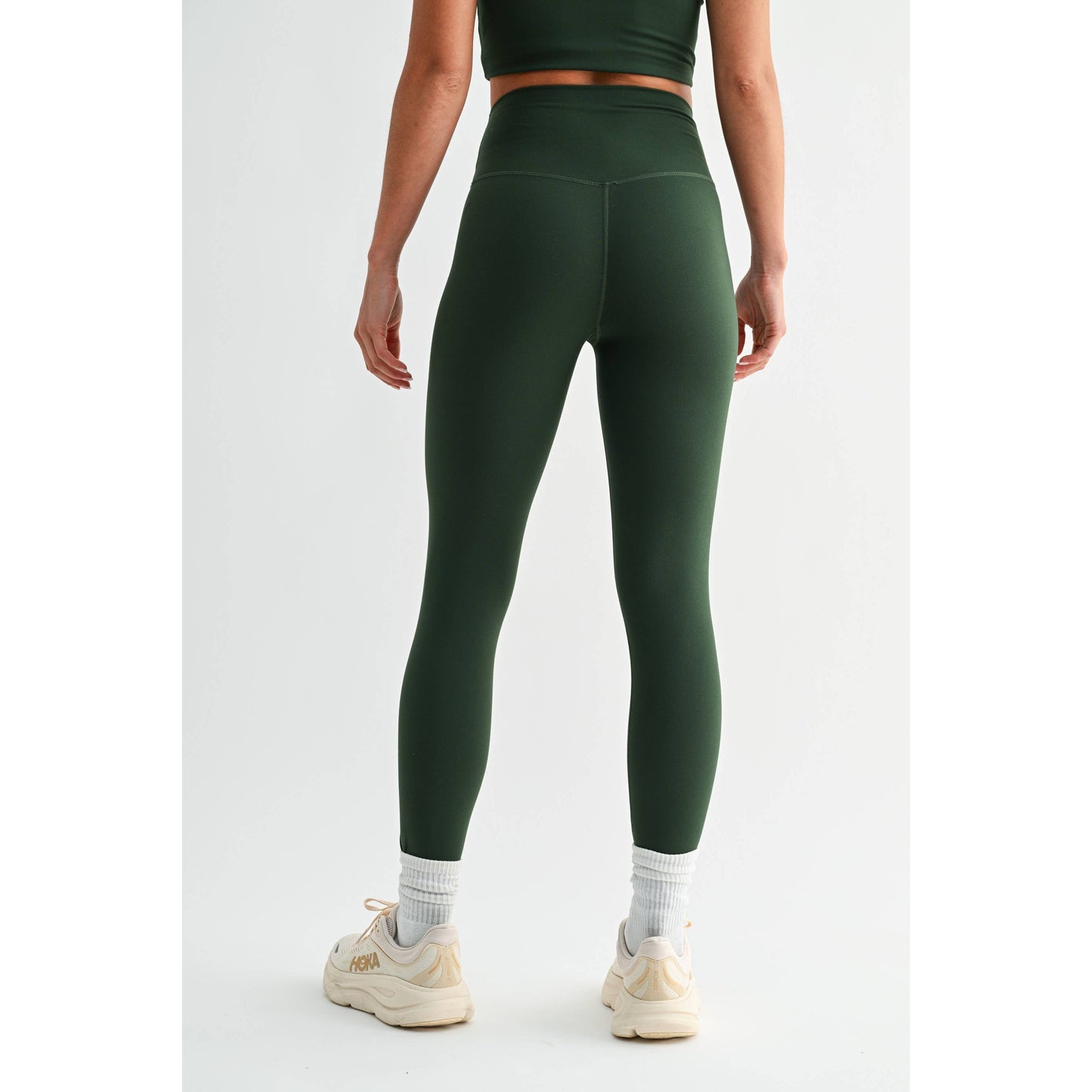 Malibu Cloud Light Contour High-Waisted Leggings: FOREST GREEN