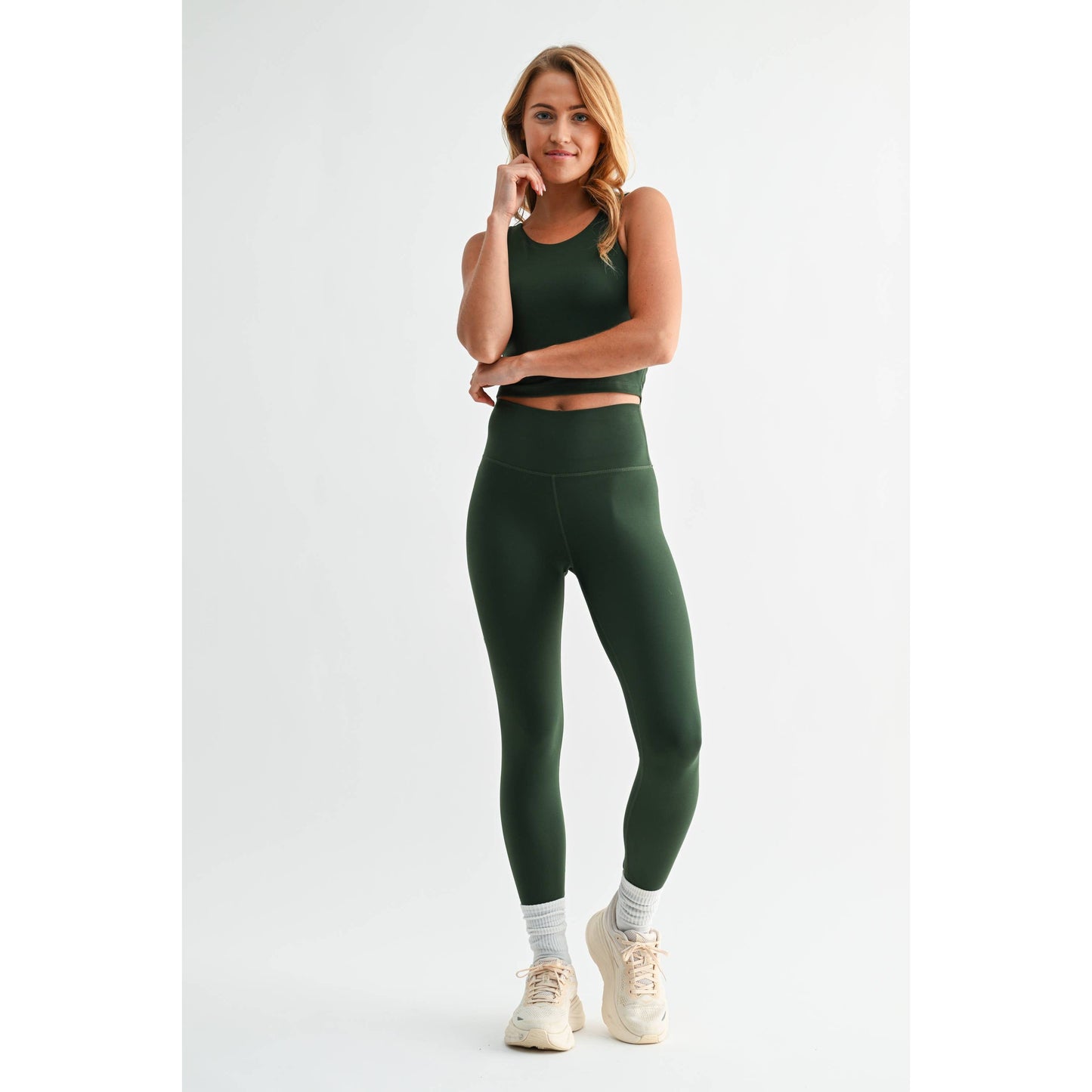 Malibu Cloud Light Scoop Active Tank- FOREST GREEN
