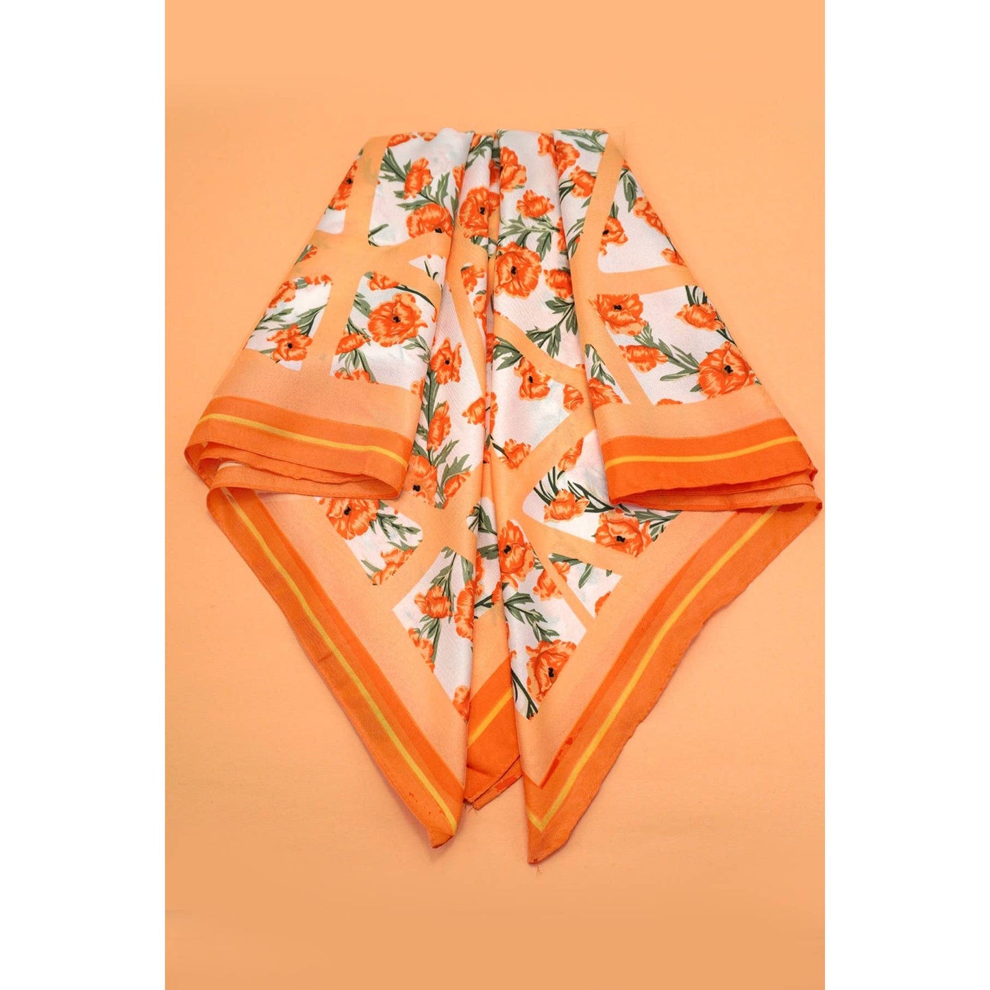 Oversized Scarf : Orange Floral