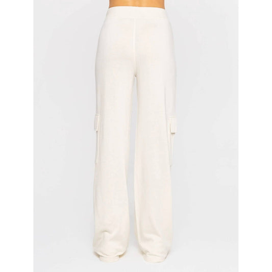 Organic wide leg cargo pants - cream( tall)