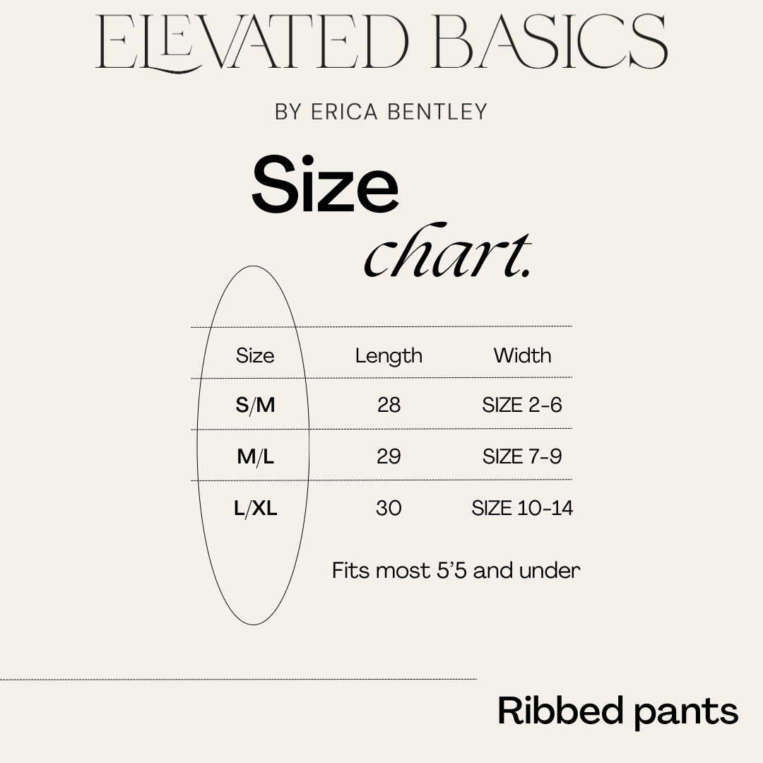 Ribbed Everyday Essential Pants in - Bone ( PRESALE Ships in about 2-3 weeks) - Nighty Nites Co