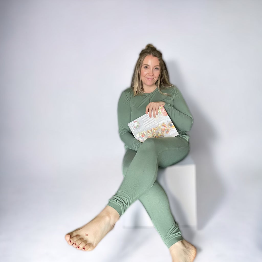 Adult Bamboo Loungewear in Basil - Nighty Nites Co