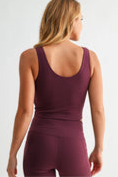 Malibu Cloud Light Scoop Active Tank- PLUM