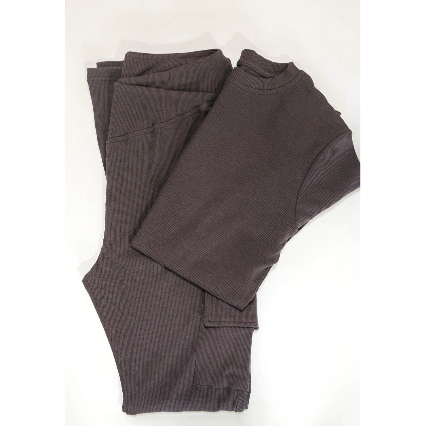 Ribbed Everyday Essential Pants in - Truffle ( PRESALE Ships in about 2-3 weeks) - Nighty Nites Co