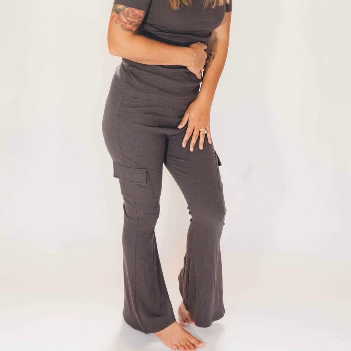 Ribbed Everyday Essential Pants in - Truffle ( PRESALE Ships in about 2-3 weeks) - Nighty Nites Co