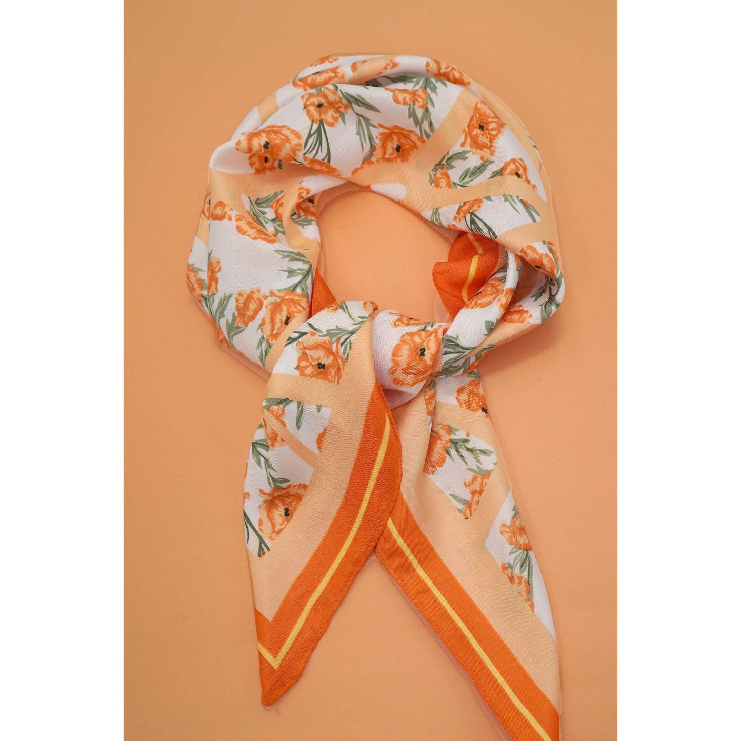 Oversized Scarf : Orange Floral