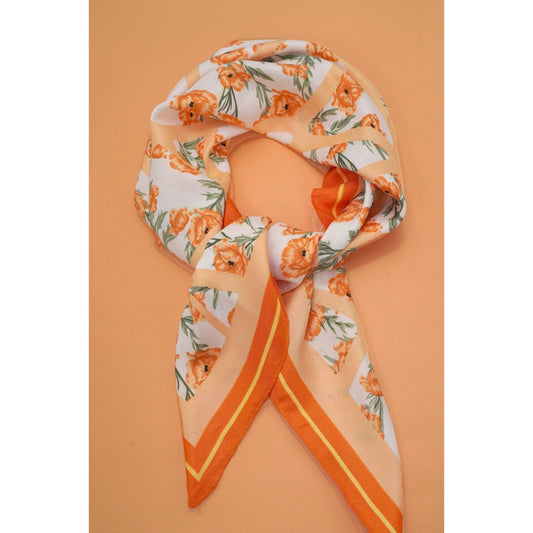 Oversized Scarf : Orange Floral