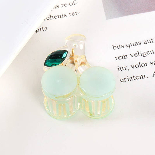 Mini Cherry Hair Claw Clips: Mint