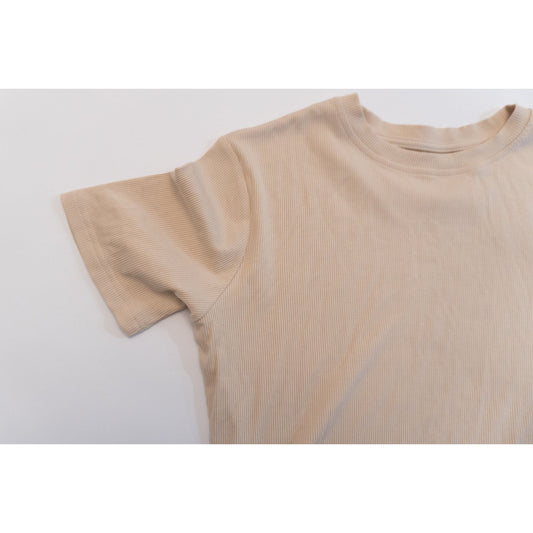 Ribbed Bamboo Everyday Essentials Tee in  - Bone ( PRESALE Ships in about 2-3 weeks) - Nighty Nites Co