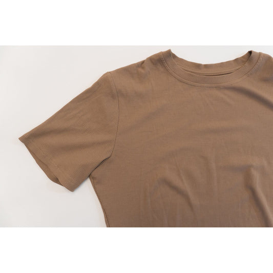 Ribbed Bamboo Everyday Essentials  Tee in  - Camel (PRESALE Ships in about 2-3 weeks) - Nighty Nites Co